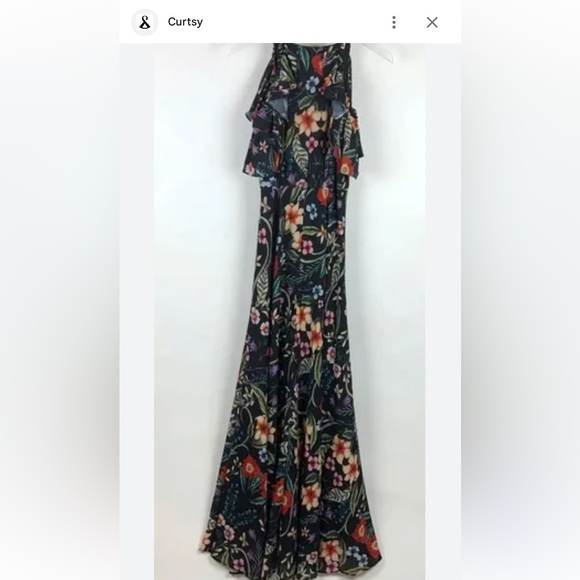 Parker black Gardenia Gown Dress Tropical Wedding Size 10 - Picture 10 of 10